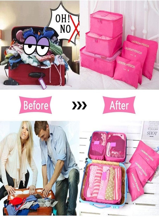 STARFLYER 6 Pcs Travel Oraganizer Packing cubes kit, Sapace Saver Multi use Bag for Men and Women, Clothes packing cubes for travel, Cupboard Oraganizer cubes (PINK) - Image 5
